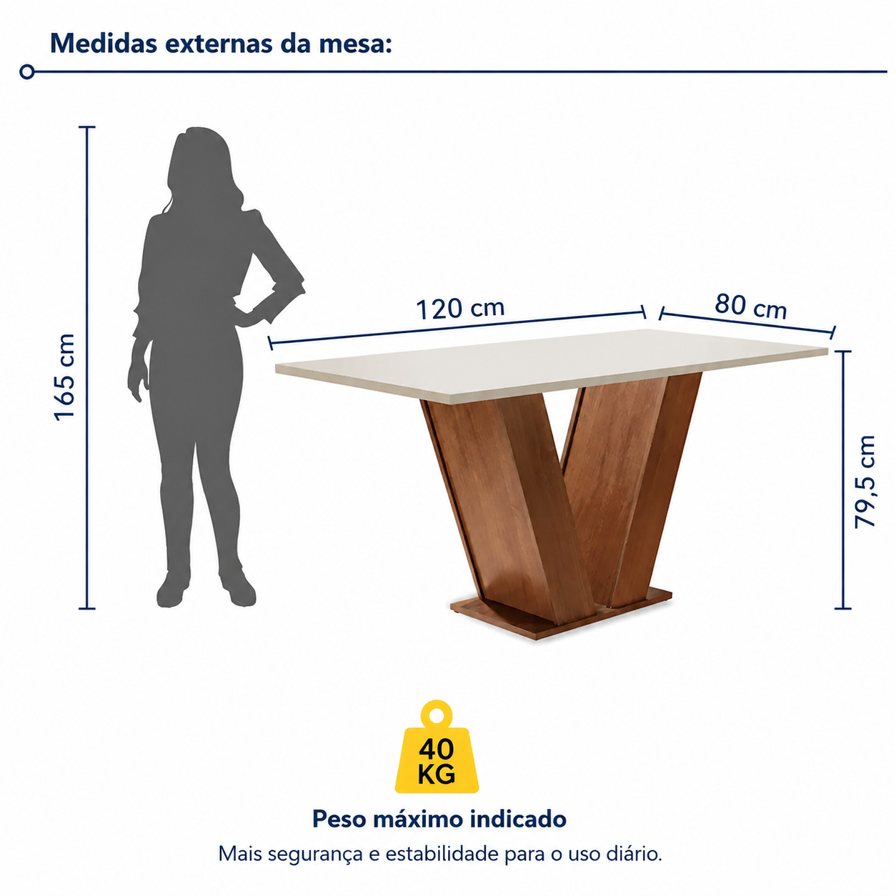 Conjunto Sala de Jantar Mesa Tampo MDF 4 Cadeiras Cor Chocolate/Bege/Branco