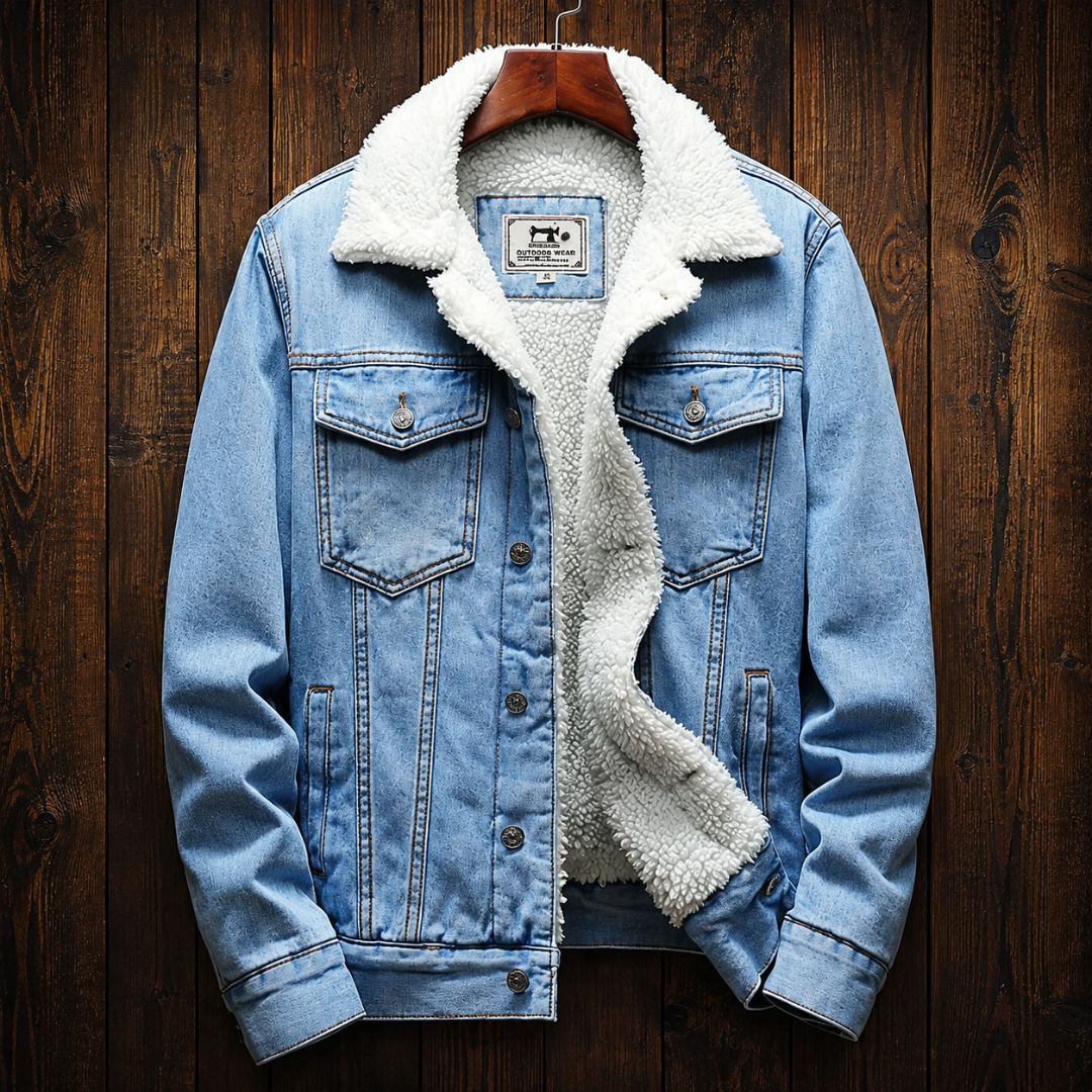 Jaqueta Jeans Masculina Forrada em Lã Montari