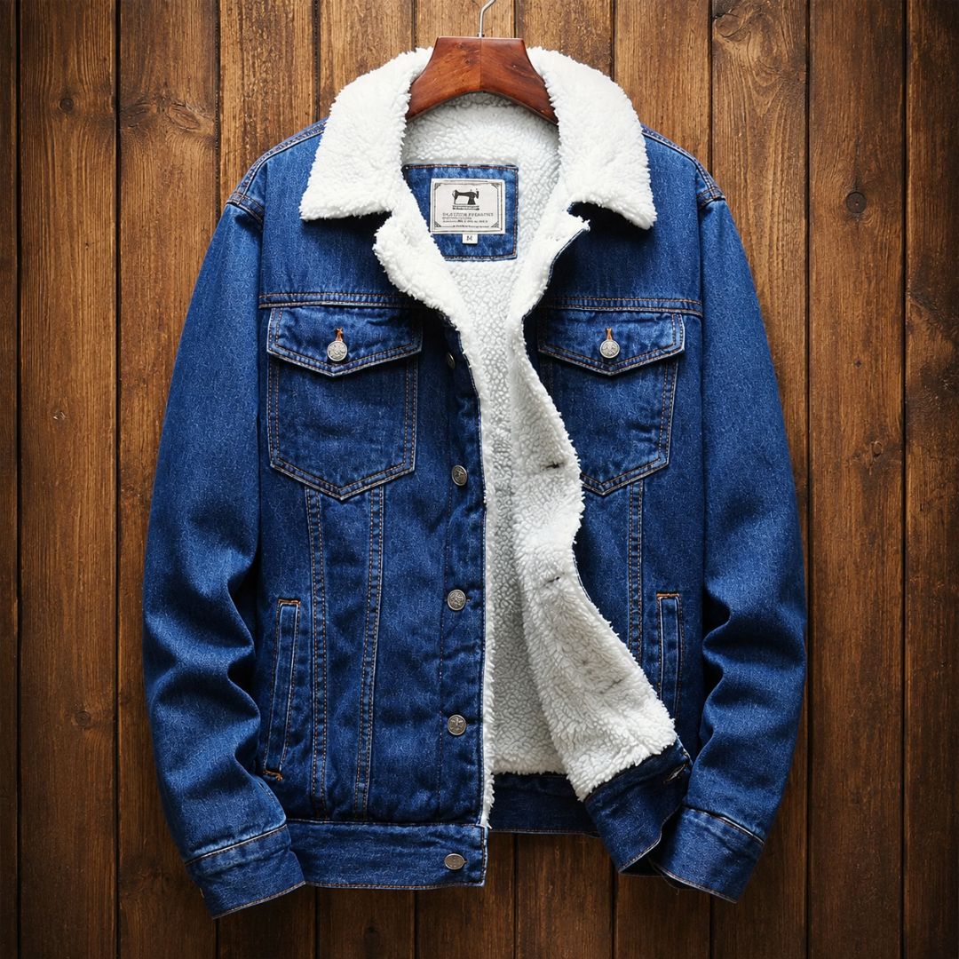 Jaqueta Jeans Masculina Forrada em Lã Montari