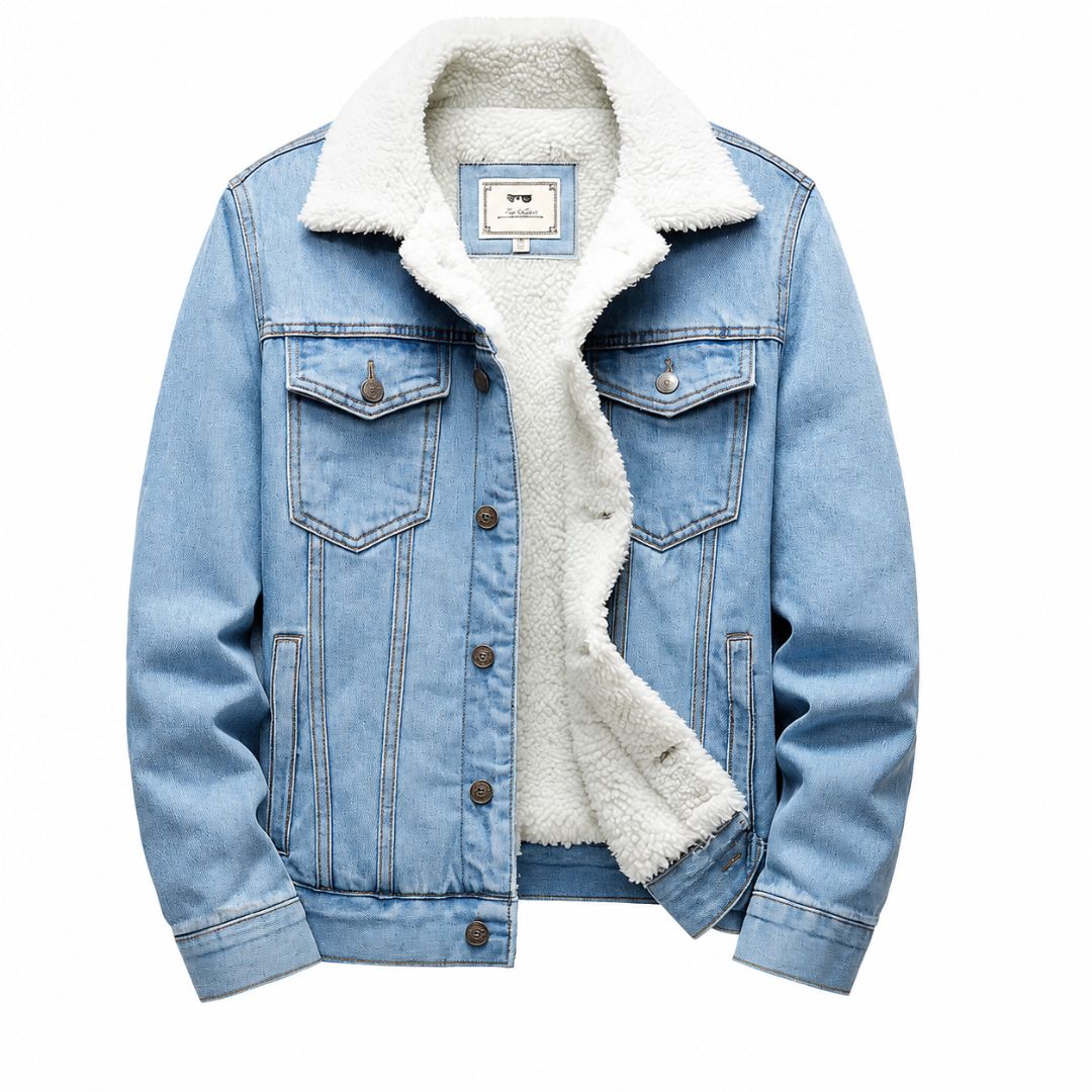 Jaqueta Jeans Masculina Forrada em Lã Montari