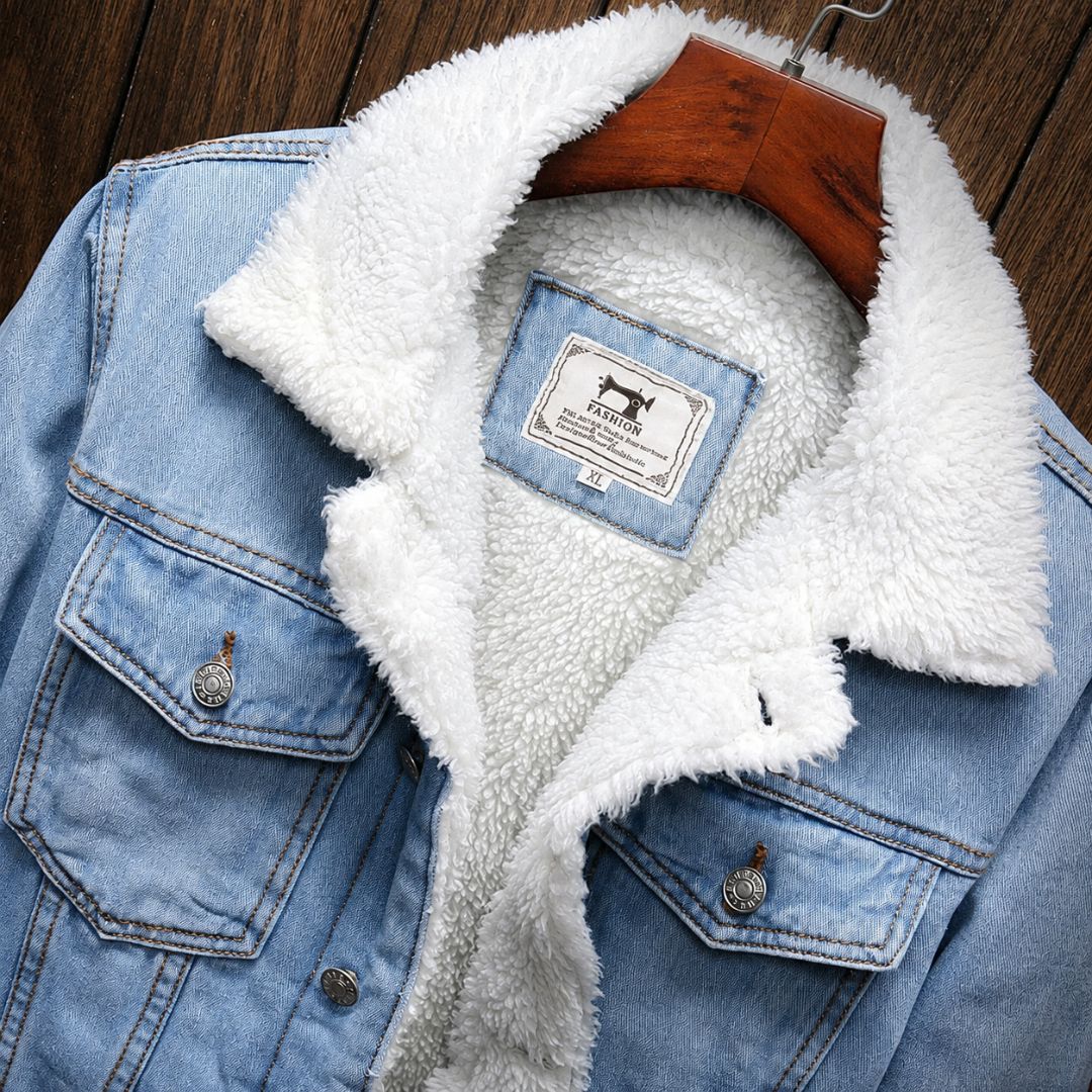 Jaqueta Jeans Masculina Forrada em Lã Montari
