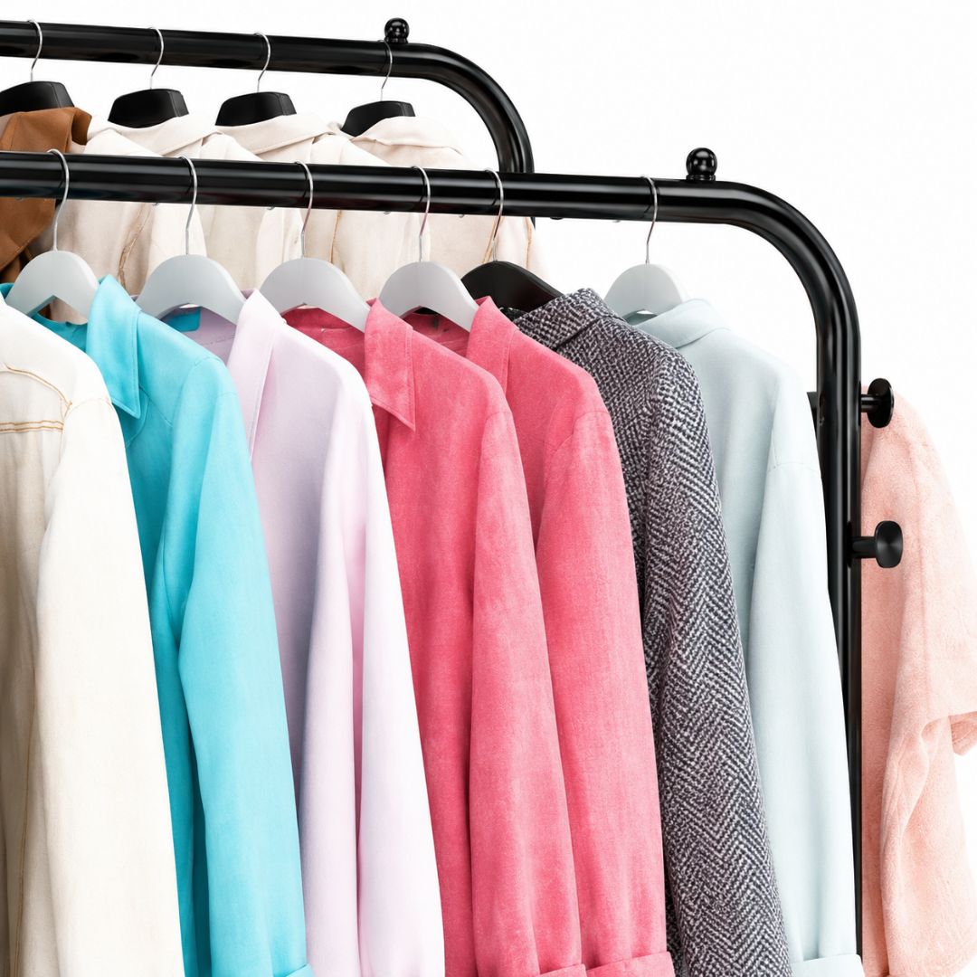 Arara de Roupas Duplo Resistente com Duplo Sapateiro Preto